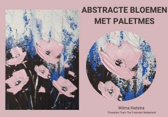Abstracte bloemen met paletmes