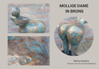 Mollige dame in brons